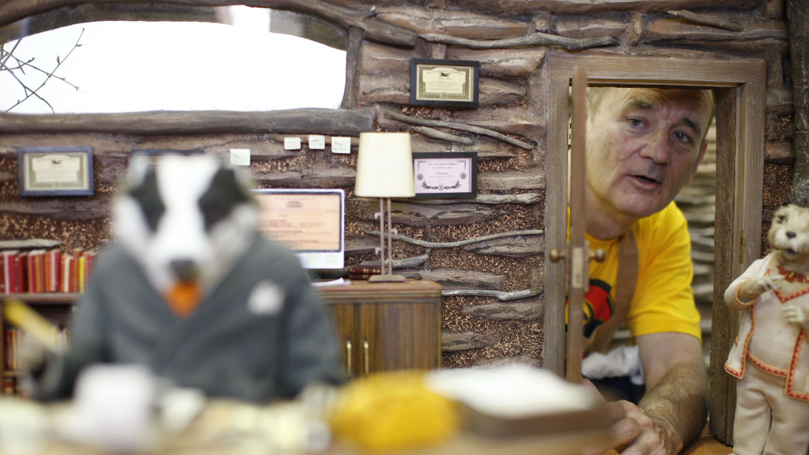 FANTASTIC MR. FOX, Bill Murray, on set, 2009. ph: Greg Williams/TM and copyright ©Fox Searchlight. All rights reserved/courtesy Everett Collection