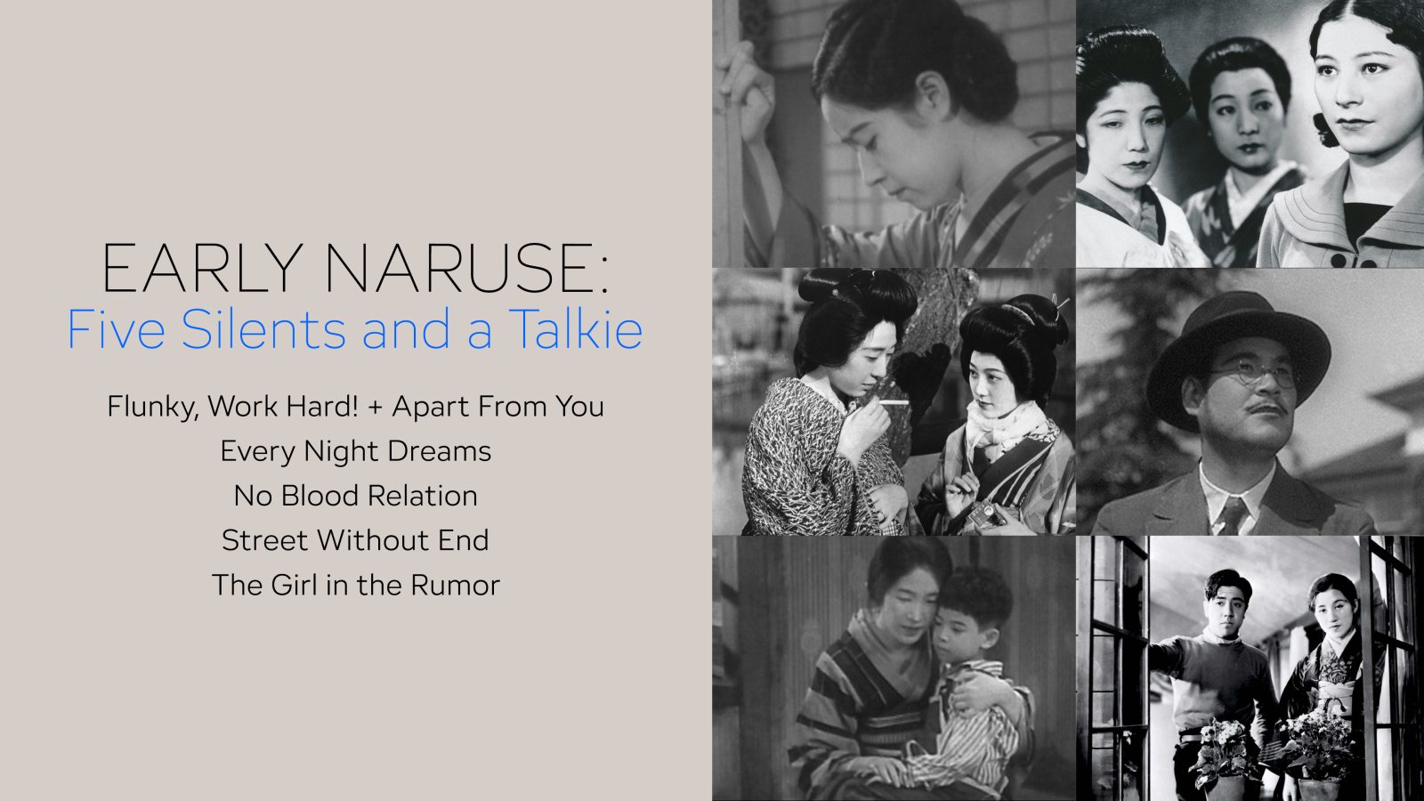 Early Naruse: Five Silents and a Talkie
